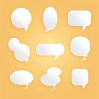 3D speech bubble chat cloud icon collection vector