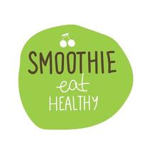 Smoothie handwritten vector logo. Illustration with brush lettering typography isolated on white background. Healthy detox food logotype for packaging, menu, banner, emblem, sticker