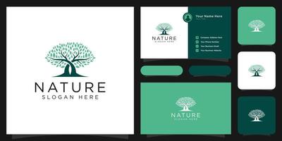 black oak tree logo and roots design vector