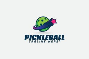 pickleball logo with a combination of pickleball, star, and swoosh vector