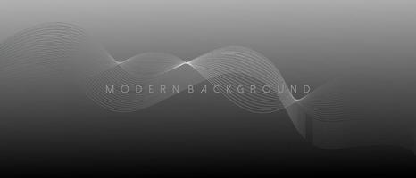 Grey background with abstract wavy lines design. Vector illustration