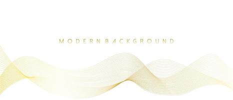 White background with abstract wavy lines golden color design. Vector illustration
