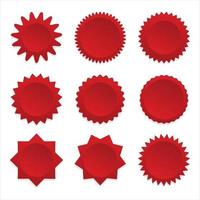 Collection of red blank labels sale or discount sticker vector illustration