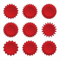 Collection of red blank labels sale or discount sticker vector illustration