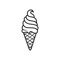 helado. iconos de contorno de helado. señal de helado. línea de icono de helado. ilustración de diseño de vector de helado. vector de icono de helado aislado sobre fondo blanco.