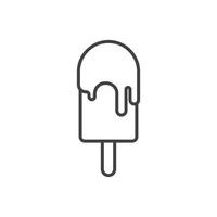 helado. iconos de contorno de helado. señal de helado. línea de icono de helado. ilustración de diseño de vector de helado. vector de icono de helado aislado sobre fondo blanco.