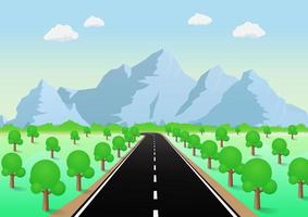 paisaje de carretera de montaña vector