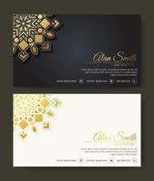 Luxury mandala decorative card in gold color vector