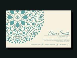 mandala style business card design vector