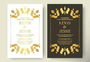 Elegant wedding invitation with pattern motif vector