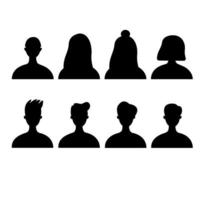 Set of female and male avatar silhouettes vector