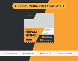 Constructions Engineering Social Media Post Template vector