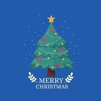 Merry Christmas card Christmas tree. Vector illustration