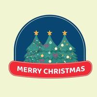 Merry Christmas card, label. Vector illustration