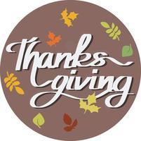 Thanksgiving lettering grafitti handwriting fall autumn vector