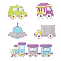 conjunto de coches de juguete para niños vector