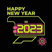 Happy New Year 2023. Number design for greeting cards, make your new year's moment more fun. Happy new year 2023 banner, poster or card template. happy new year vector