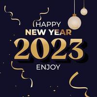 Happy New Year 2023. Number design for greeting cards, make your new year's moment more fun. Happy new year 2023 banner, poster or card template. happy new year vector