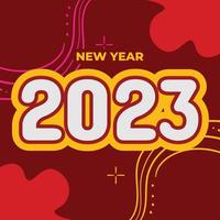 Happy New Year 2023. Number design for greeting cards, make your new year's moment more fun. Happy new year 2023 banner, poster or card template. happy new year vector