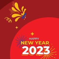 Happy New Year 2023. Number design for greeting cards, make your new year's moment more fun. Happy new year 2023 banner, poster or card template. happy new year vector