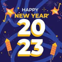 Happy New Year 2023. Number design for greeting cards, make your new year's moment more fun. Happy new year 2023 banner, poster or card template. happy new year vector