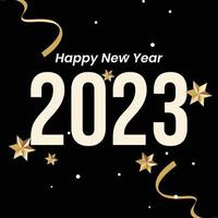 Happy New Year 2023. Number design for greeting cards, make your new year's moment more fun. Happy new year 2023 banner, poster or card template. happy new year vector