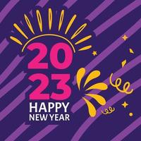 Happy New Year 2023. Number design for greeting cards, make your new year's moment more fun. Happy new year 2023 banner, poster or card template. happy new year vector