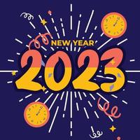 Happy New Year 2023. Number design for greeting cards, make your new year's moment more fun. Happy new year 2023 banner, poster or card template. happy new year vector