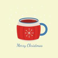 Merry Christmas cup. Vector illustration