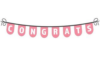 Congratulations banner with flags. The lettering is congratulations. vector