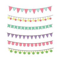 Set of garlands for parties with a flag. Decorations for birthday parties, carnival. vector