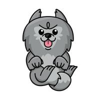 un lobo gris está mintiendo ilustración de dibujos animados vector