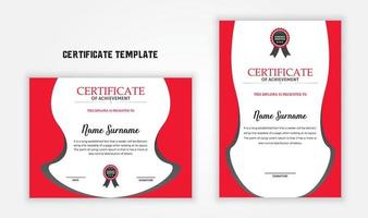 Professional modern certificate of achievement template. vector