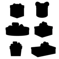 Set of different holiday gift silhouettes. Vector illustration.