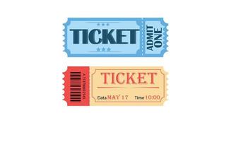 Ticket invitation to the circus. A tear-off ticket and a barcode. Date and day. vector