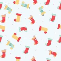 Multicoloured Christmas sock pattern. Vector