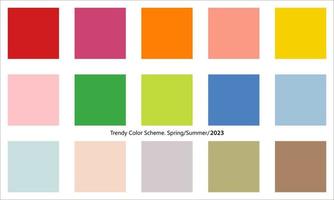 Fashion color scheme for spring and summer season of 2023 vector
