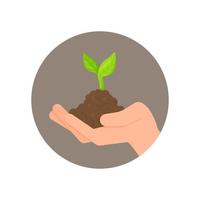 Ecology sign. Care and ecological development. Planter. vector