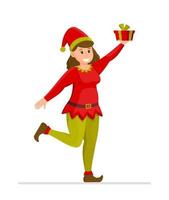 Vector illustration of an elf isolated on a white background. Dwarf, helper, elf