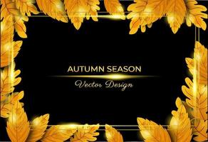 Luxury golden frame Autumn Season Background vector