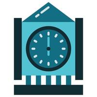 the big clock in a downtown building vector