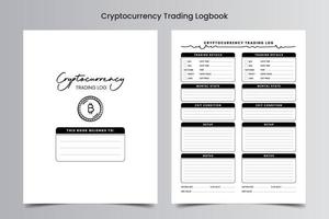 Cryptocurrency Trading Logbook vector