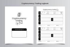 Cryptocurrency Trading Logbook vector