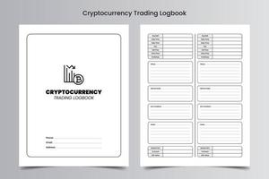 Cryptocurrency Trading Logbook vector