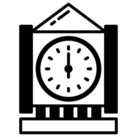 the big clock in a downtown building vector