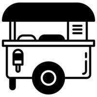 food or beverage trading equipment cart on the side of the road vector
