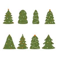 set of chistmas trees vector