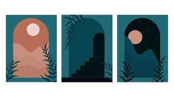 boho posters set vector