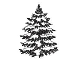 Christmas tree hand drawn illustration vector