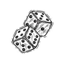 Dice hand drawn vector illustration